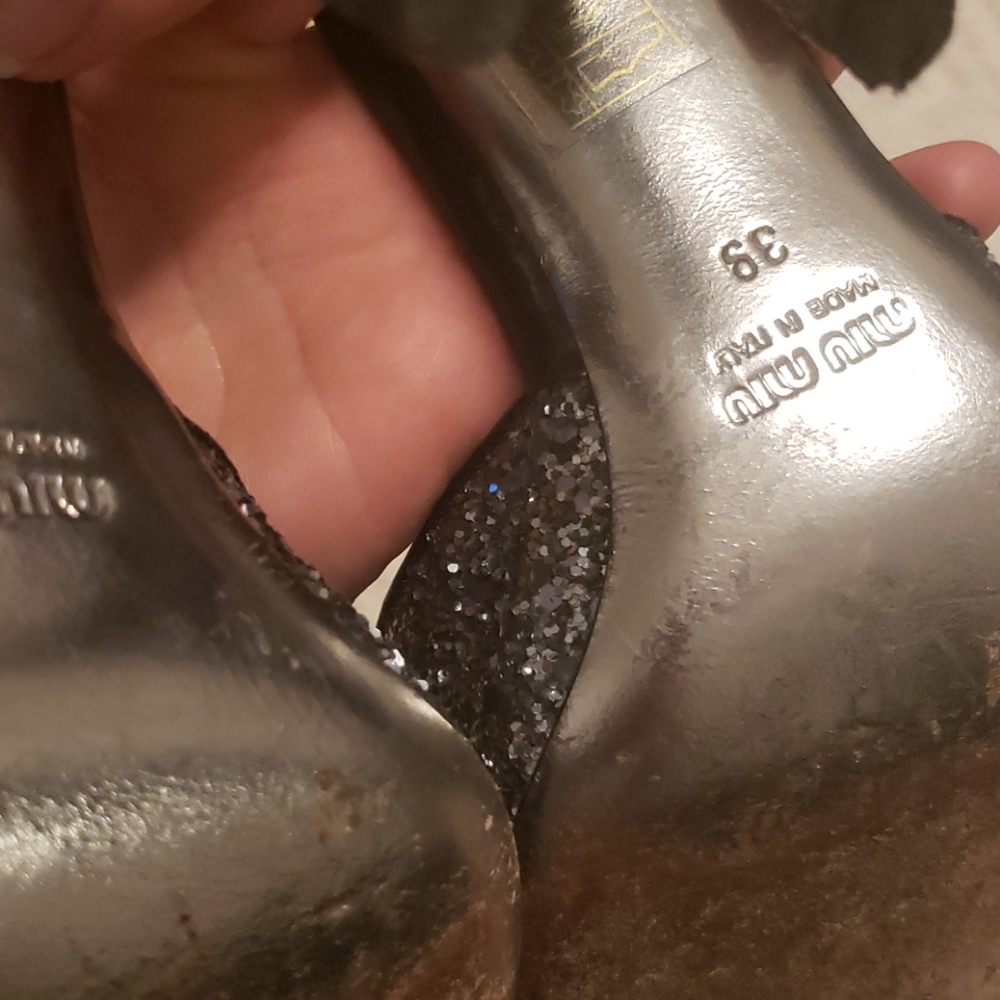 Miu Miu prada glitter mules shoes size 8 - Picture 11 of 11